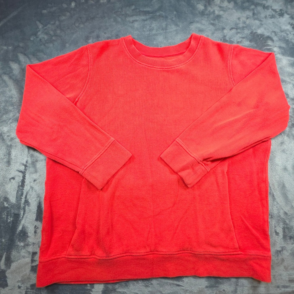 Duluth Trading Co Womens 1X Red Cotton Crew Neck Sweatshirt with Pockets